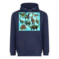 Navy dinosaurs tumbler Heavyweight Hoodie - Artiststas