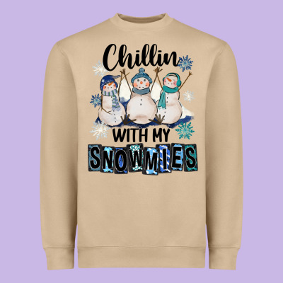 Chillin With My Snowmies Heavyweight Sweatshirt Designed By Fadigitalartstudio