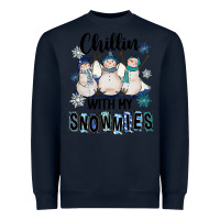 Navy Chillin With My Snowmies Heavyweight Sweatshirt - FaDigitalArtStudio