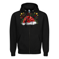 Black merry Christmas santa Zipper Hoodie - CowhideDigitalArt