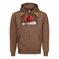 Chestnut merry Christmas santa Zipper Hoodie - CowhideDigitalArt