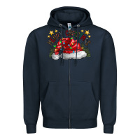 Navy merry Christmas santa Zipper Hoodie - CowhideDigitalArt