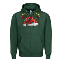 Sports Green merry Christmas santa Zipper Hoodie - CowhideDigitalArt
