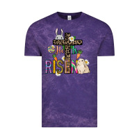 Cloud Purple He is risen Easter Day Vintage Tee - HowdyJamesFarm
