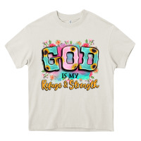 Cream god is my refuge and strength Heavy Core Tee - LillyAllenDesigns