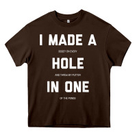Chocolate Brown Funny Golf Shirts For Men Women Hole In One Golf Gag Gifts Heavy Core Tee - minhPixels
