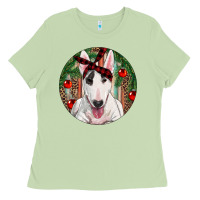 Matcha Christmas Bull Terrier Ladies Tee - RanaPortraitStore