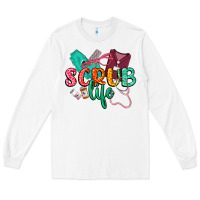White Scrub life Long Sleeve Tee - CowGirlArtShop
