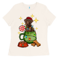 Bone Christmas coffee cup with Labrador Ladies Tee - RanaPortraitStore