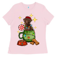 Bubblegum Pink Christmas coffee cup with Labrador Ladies Tee - RanaPortraitStore
