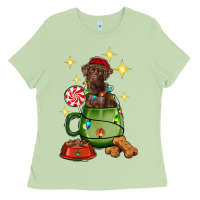 Matcha Christmas coffee cup with Labrador Ladies Tee - RanaPortraitStore
