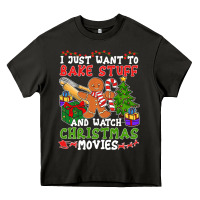 Asphalt I Just Want To Bake Stuff And Watch Christmas Movies Heavy Core Tee - minhPixels
