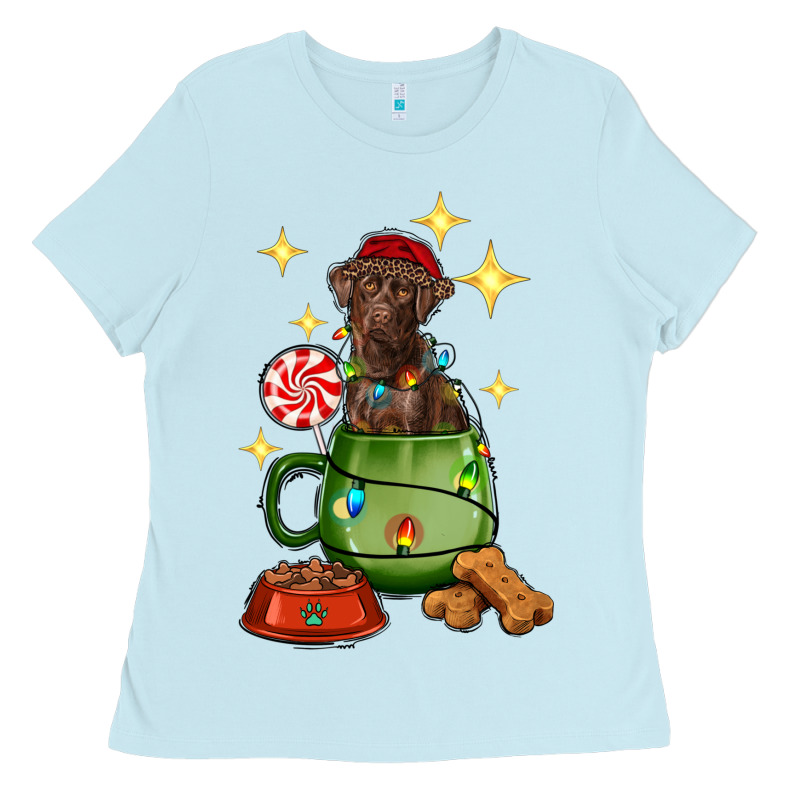 Christmas Coffee Cup With Labrador Ladies Tee by RanaPortraitStore | Teevron