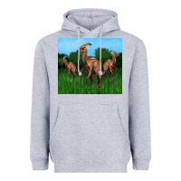 Heather Grey parasaurolophus Heavyweight Hoodie - Artiststas