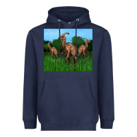 Navy parasaurolophus Heavyweight Hoodie - Artiststas