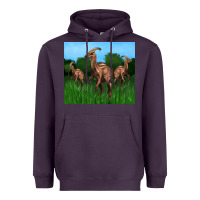 Plum parasaurolophus Heavyweight Hoodie - Artiststas