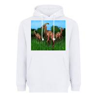 White parasaurolophus Heavyweight Hoodie - Artiststas