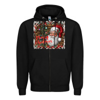 Black merry Christmas Zipper Hoodie - CowhideDigitalArt
