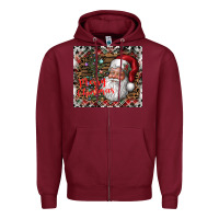 Burgundy merry Christmas Zipper Hoodie - CowhideDigitalArt