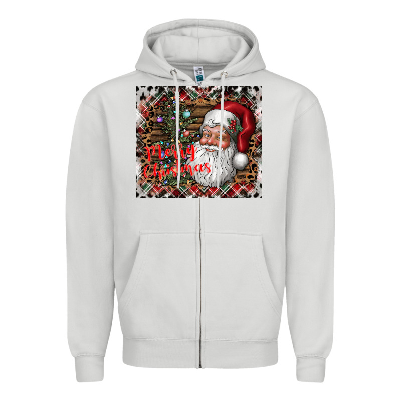 Merry Christmas Zipper Hoodie by CowhideDigitalArt | Teevron