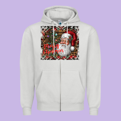 Merry Christmas Zipper Hoodie Designed By Cowhidedigitalart