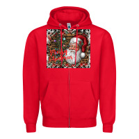 Red merry Christmas Zipper Hoodie - CowhideDigitalArt