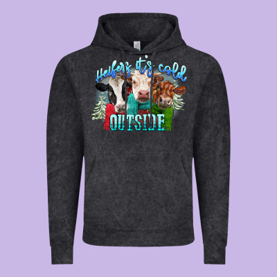 Heifers Its Cold Outside Vintage Hoodie Designed By Cowgirlartshop