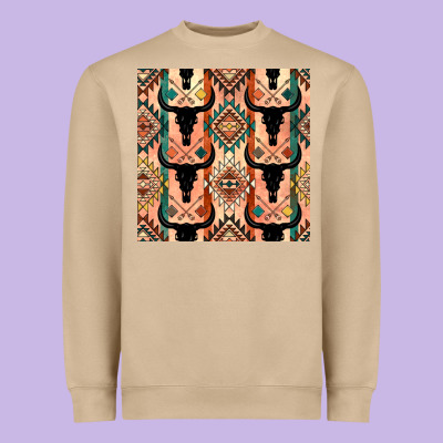 Native American Aztec Seamless Pattern 4 Heavyweight Sweatshirt Designed By Bundleandbundleshop