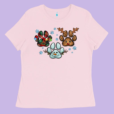 Christmas Paws Ladies Tee Designed By Ranaportraitstore