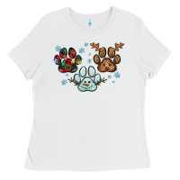 White Christmas paws Ladies Tee - RanaPortraitStore