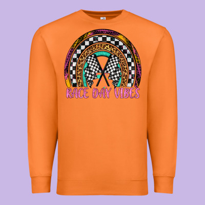 Race Day Vibes Rainbow Premium Sweatshirt Designed By Artiststas