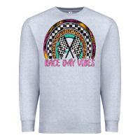 Heather Grey race day vibes rainbow Premium Sweatshirt - Artiststas