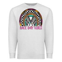Oatmeal Heather race day vibes rainbow Premium Sweatshirt - Artiststas