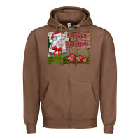 Chestnut merry Christmas pig Zipper Hoodie - CowhideDigitalArt
