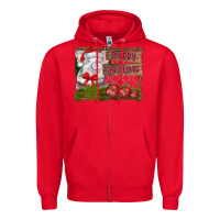 Red merry Christmas pig Zipper Hoodie - CowhideDigitalArt