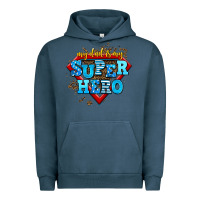 Pigment Midnight Navy my dad is my super hero Urban Hoodie - AdoDesignShop