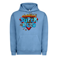Pigment Pebble Blue my dad is my super hero Urban Hoodie - AdoDesignShop