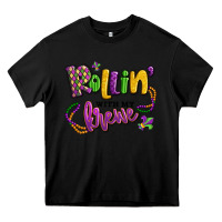 Black rollin' with my krewe mardi gras Heavy Core Tee - LillyAllenDesigns