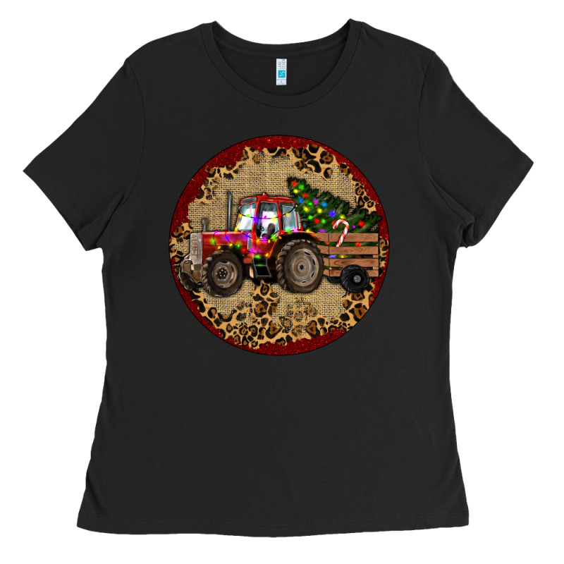 Christmas Tractor Ladies Tee by RanaPortraitStore | Teevron