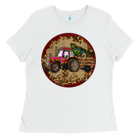 White Christmas Tractor Ladies Tee - RanaPortraitStore