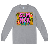 Heather Grey summer vibes leopard background Long Sleeve Tee - Jasminsmagicworld