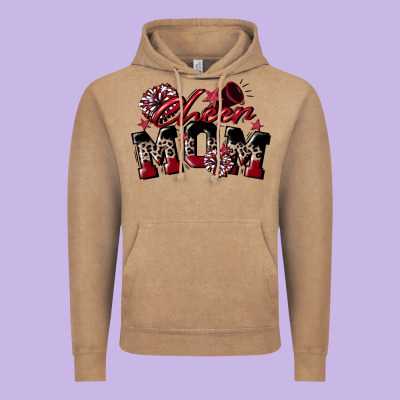 Cheer Mom  Maroon Vintage Hoodie Designed By Cowgirlartshop
