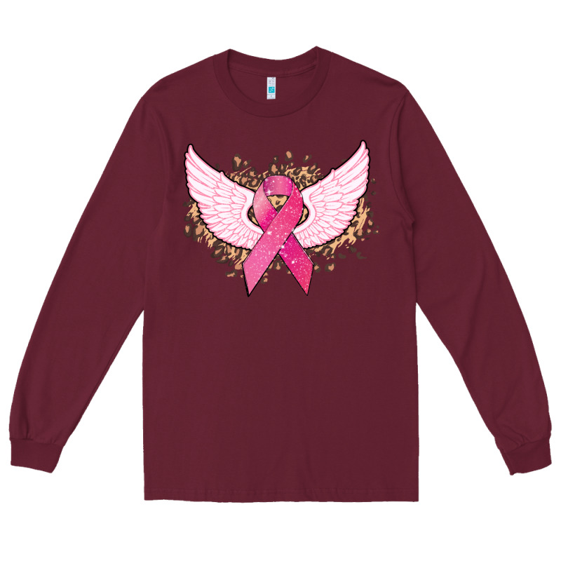 Cancer Ribbon Angel Wings Cancer Awareness Long Sleeve Tee by HowdyJamesFarm | Teevron