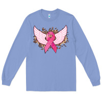 Colony Blue Cancer ribbon angel wings Cancer Awareness Long Sleeve Tee - HowdyJamesFarm
