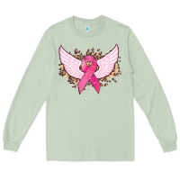 Matcha Cancer ribbon angel wings Cancer Awareness Long Sleeve Tee - HowdyJamesFarm