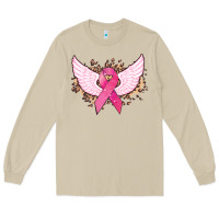 Mushroom Cancer ribbon angel wings Cancer Awareness Long Sleeve Tee - HowdyJamesFarm