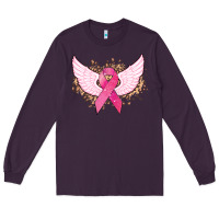 Plum Cancer ribbon angel wings Cancer Awareness Long Sleeve Tee - HowdyJamesFarm