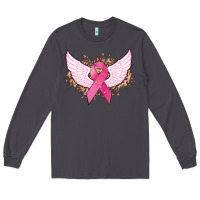Smoke Cancer ribbon angel wings Cancer Awareness Long Sleeve Tee - HowdyJamesFarm