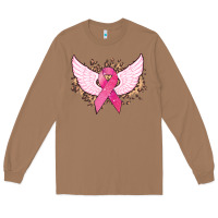 Toasted Coconut Cancer ribbon angel wings Cancer Awareness Long Sleeve Tee - HowdyJamesFarm