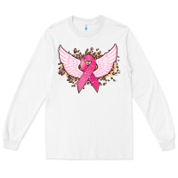 White Cancer ribbon angel wings Cancer Awareness Long Sleeve Tee - HowdyJamesFarm